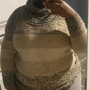 Cowl neck pull over sweater